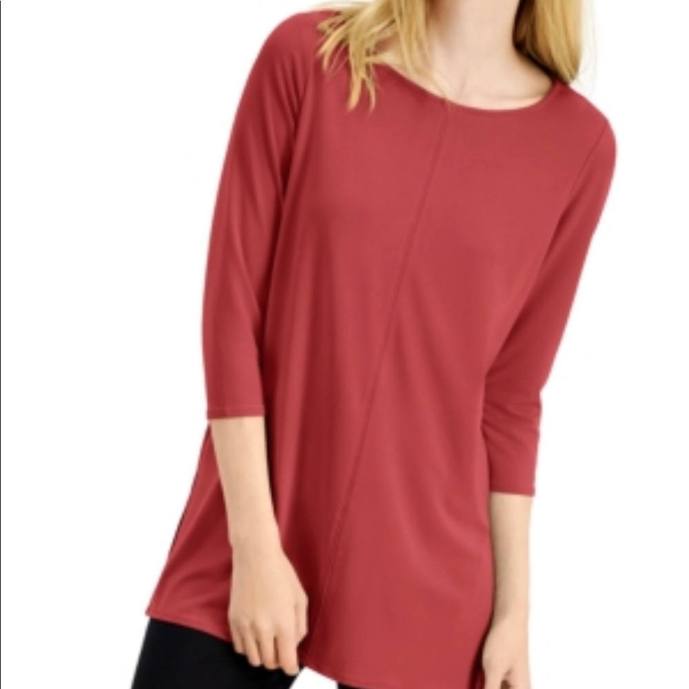 Alfani Elements Cranberry Spice Long Jersey Tunic